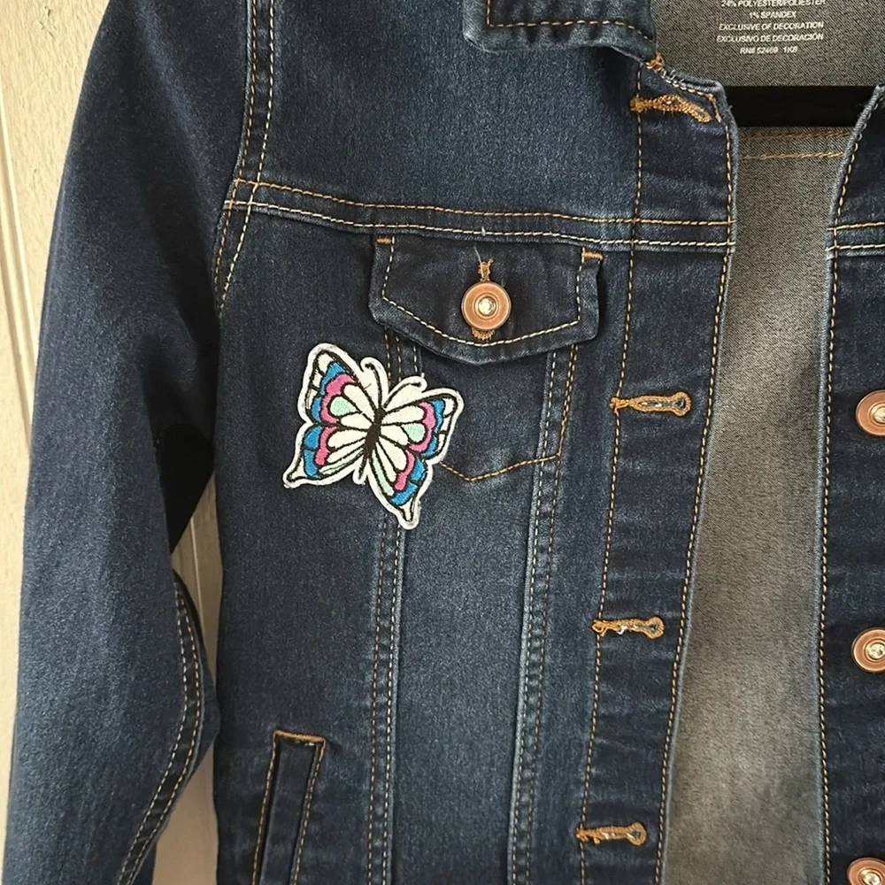 Wonder Nation, Fashion Stretch Denim Jacket with Patchwork Size L/G (10-12)